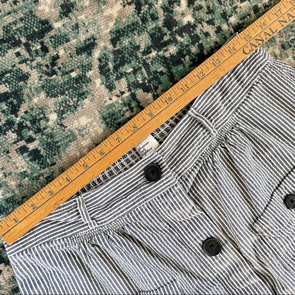 American Eagle Outfitters Blue Striped Seersucker Skirt Size Medium Lined Summer - Picture 6 of 11